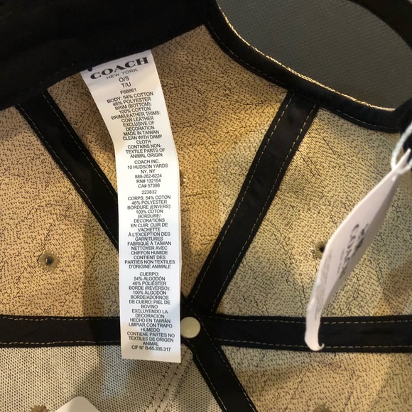 NWT Authentic Coach Signature Flat Brim Hat - Picture 7 of 8